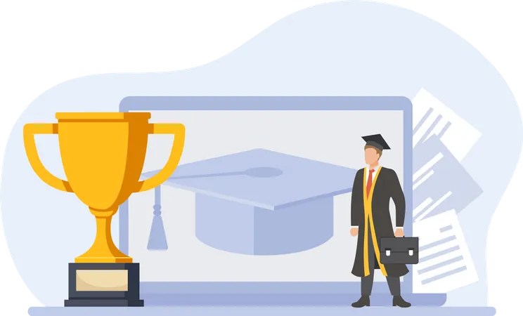 Online Graduation  Illustration