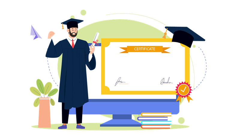 Online Graduation  Illustration