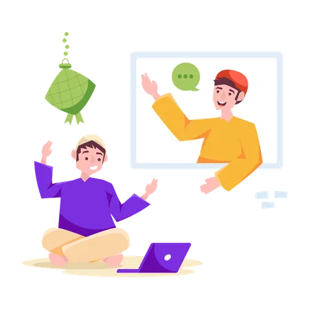 Check Out The Modern Flat Illustration Of Online Greetings Illustration
