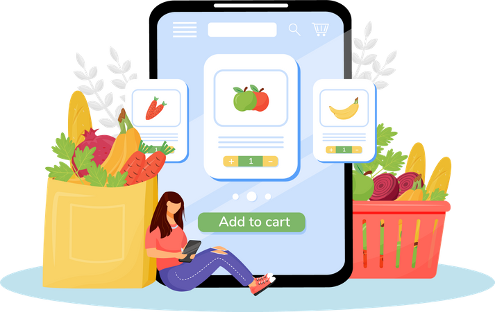 Online grocery Illustration