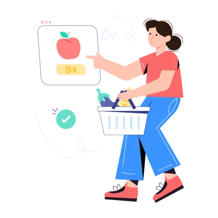 Online Grocery  Illustration
