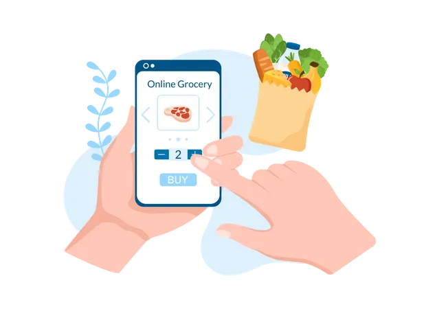 Online Grocery app  Illustration