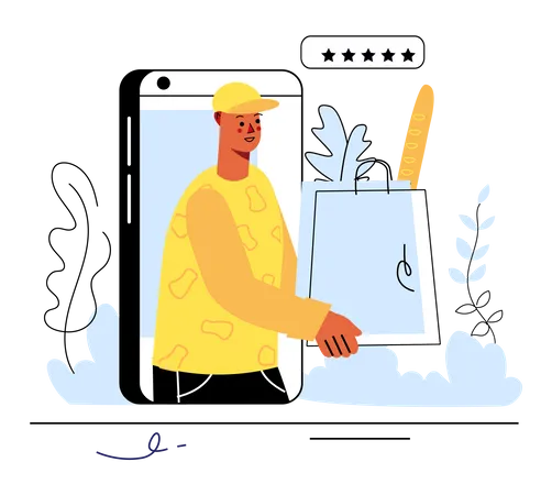 Online grocery delivery  Illustration