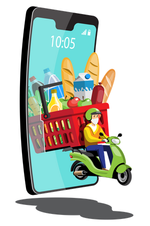 Online Grocery Delivery  Illustration