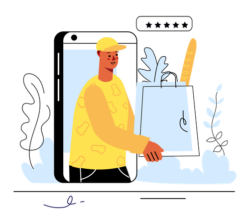Online grocery delivery  Illustration