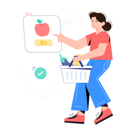 Online Grocery  Illustration