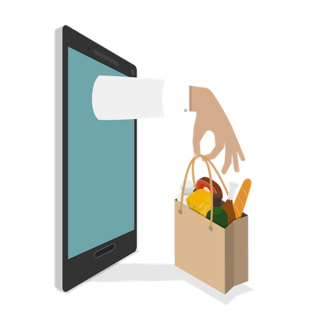 Online Grocery Ordering  Illustration