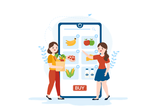 Online Grocery shopping app  Illustration