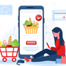 illustrations for online grocery