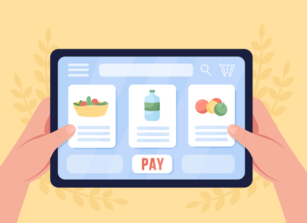 Online grocery shopping  Illustration