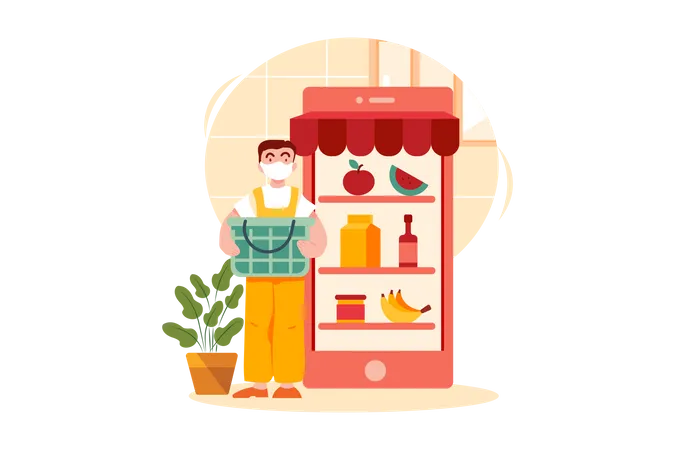 Online Grocery Store  Illustration