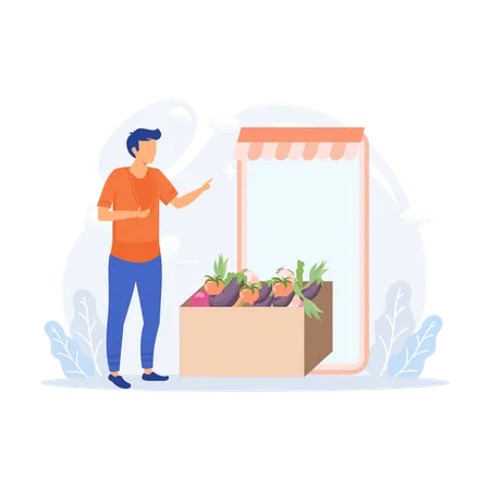 Online Grocery store  Illustration