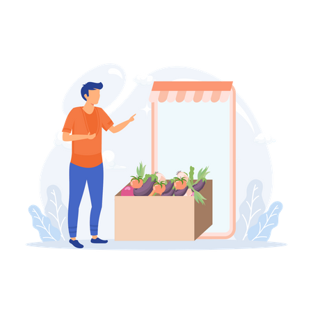 Online Grocery store  Illustration