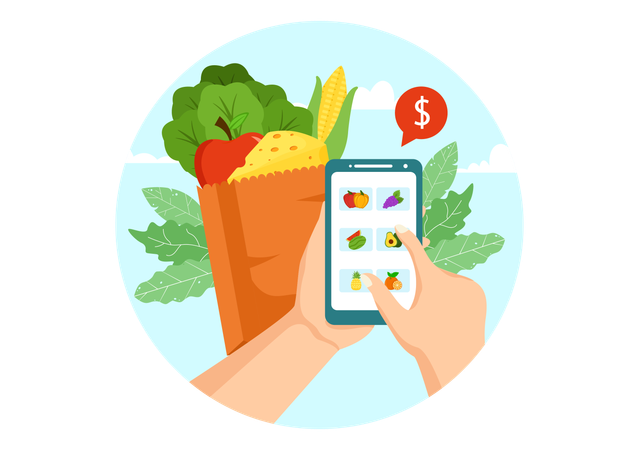 Online Grocery Store  Illustration