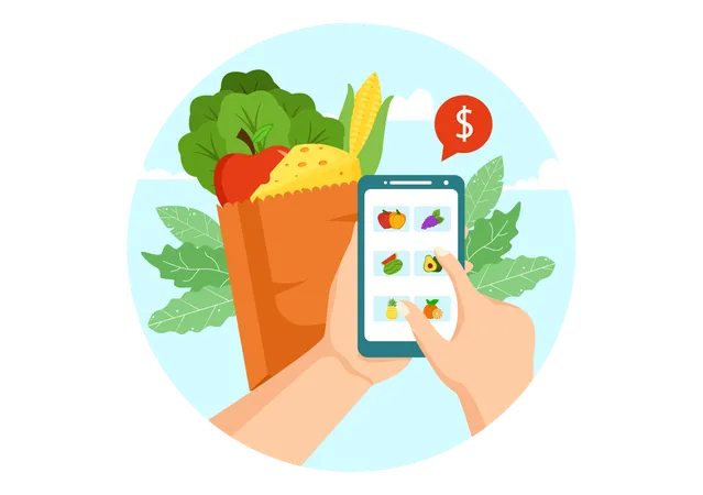 Online Grocery Store  Illustration