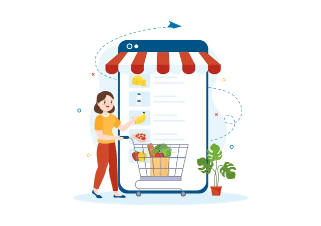 Online Grocery Store  Illustration