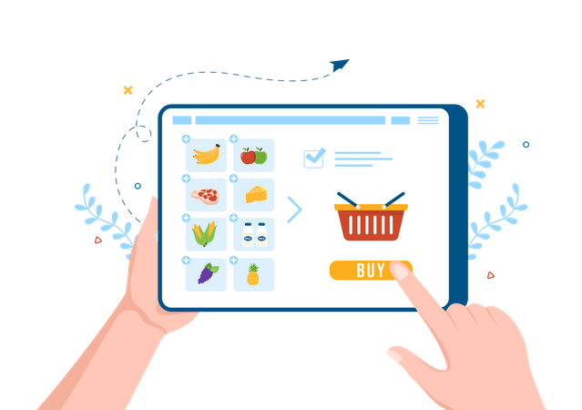 Online Grocery Supermarket  Illustration