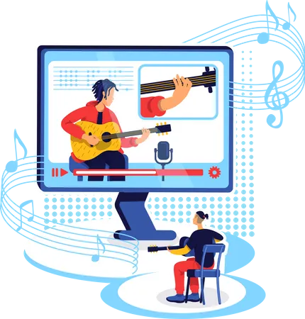 Online guitar tutorial  Illustration