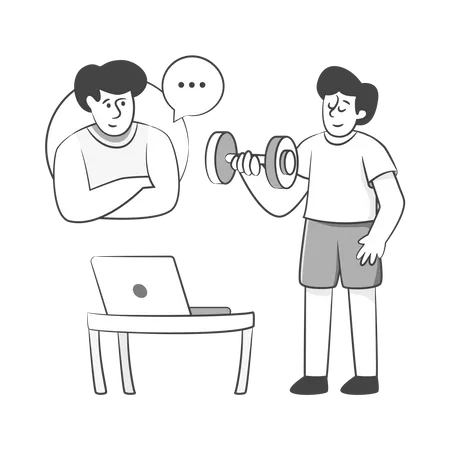 Online gym session  Illustration