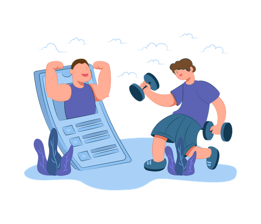 Online gym session  Illustration