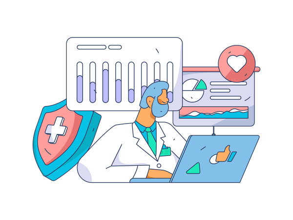 Online Health Checkup  Illustration
