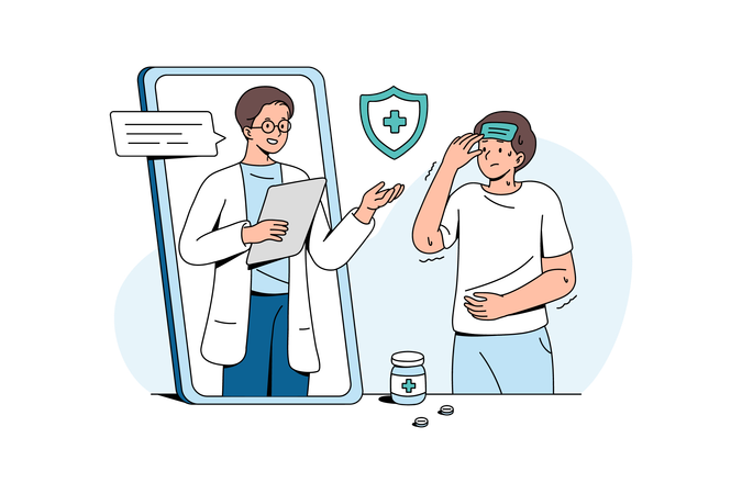 Online health checkup  Illustration