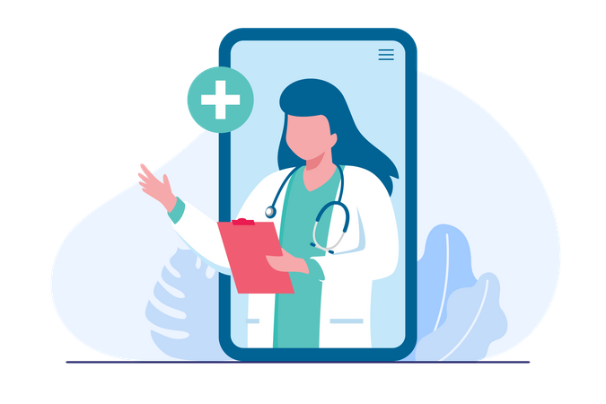 Online health checkup  Illustration