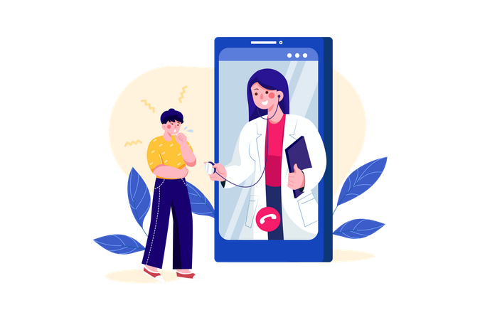 Online health checkup  Illustration