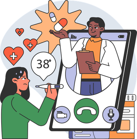 Online health checkup  Illustration