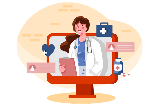 Online Health Consultation  Illustration