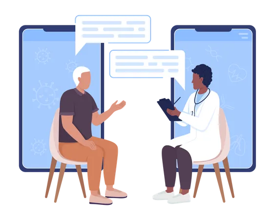 Online health consultation  Illustration