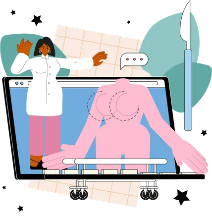 Online health consultation  Illustration