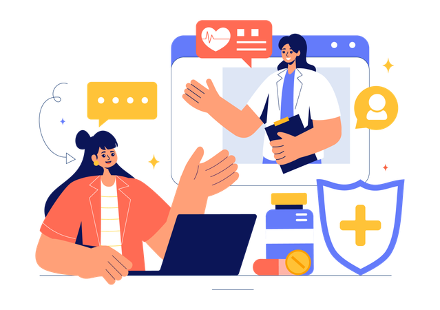 Online health consultation  Illustration