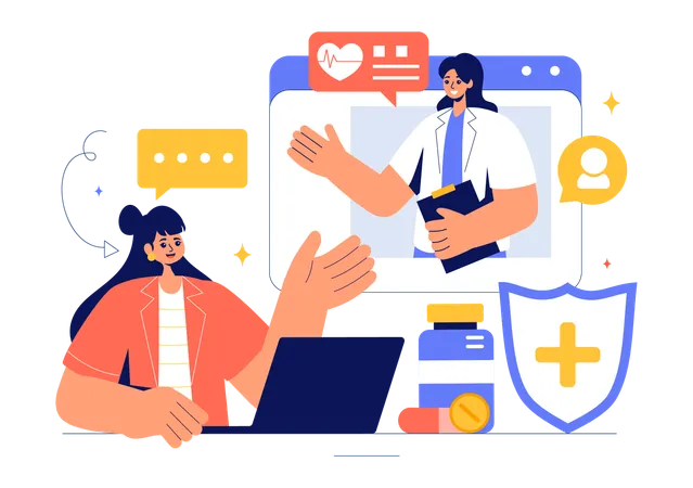 Online health consultation  Illustration