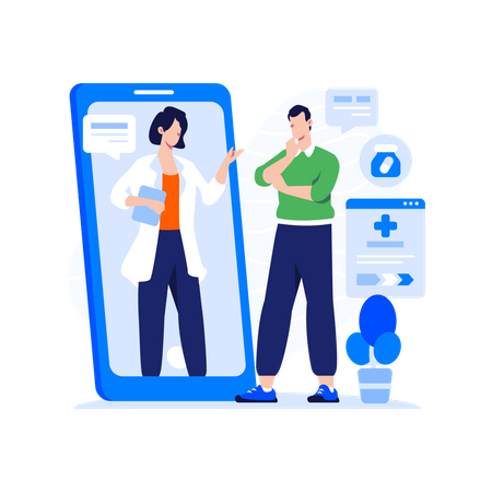 Online Health Consultation  Illustration