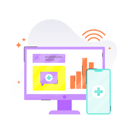 Online Health Monitoring  Illustration