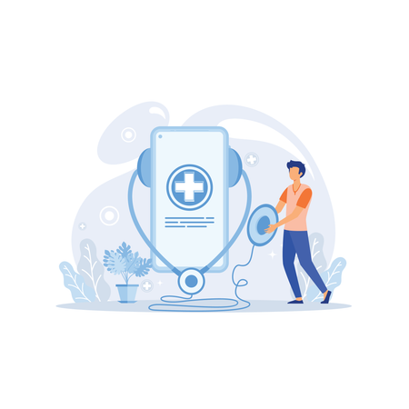 Online Health Service  Illustration