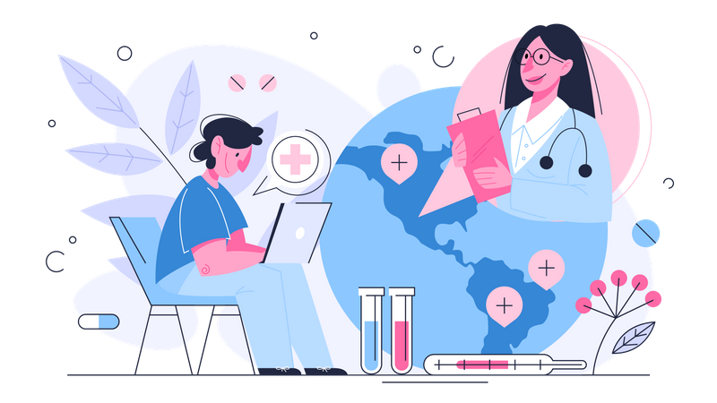 Online health support  Illustration