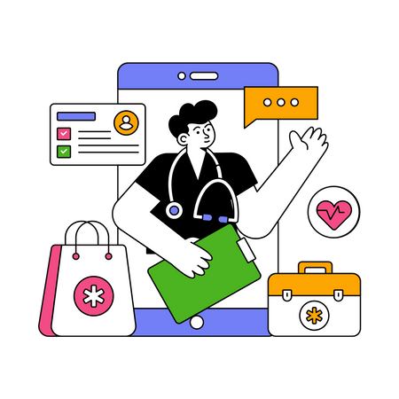 Online healthcare Illustration
