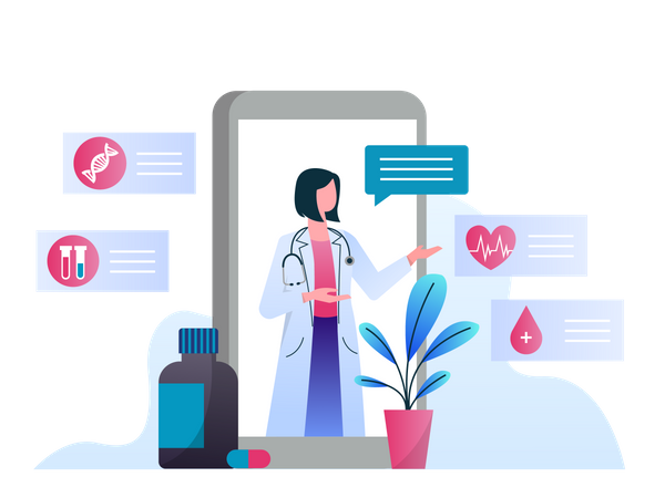 Online healthcare app Illustration