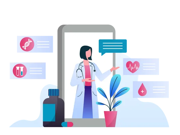 Online healthcare app  Illustration