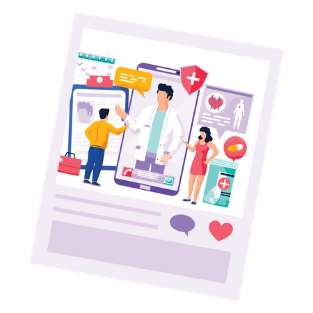 Online healthcare app  Illustration