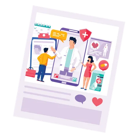 Online healthcare app  Illustration