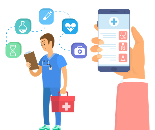 Online healthcare  Illustration