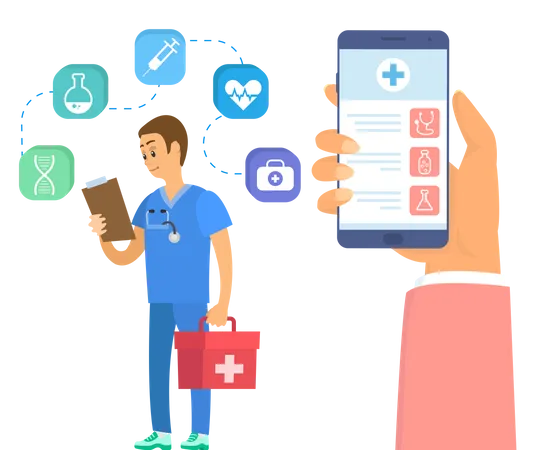 Online healthcare  Illustration