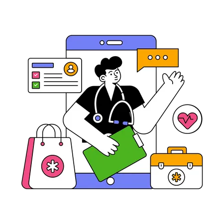 Online healthcare  Illustration