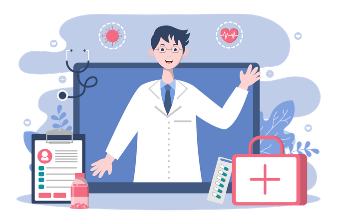 Online healthcare  Illustration