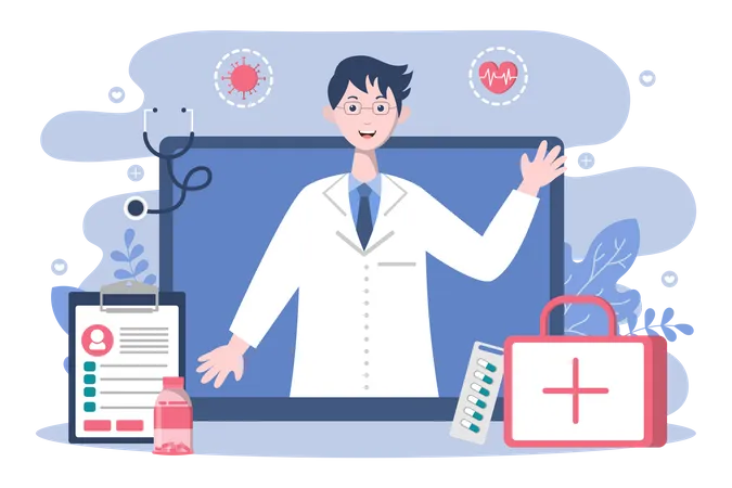 Online healthcare  Illustration