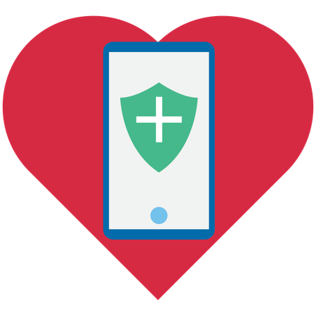 Online heart care app  Illustration