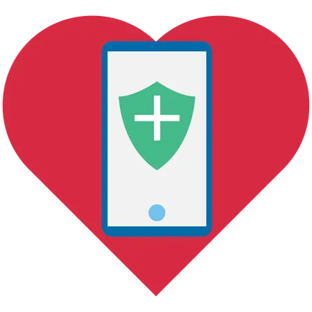 Online heart care app  Illustration